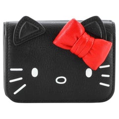 BALENCIAGA Wallet Authentic Hello Kitty Chain Wallet Used Black Sanrio