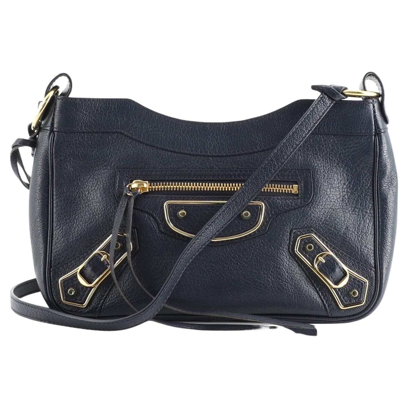 Balenciaga Hip Classic Metallic Edge Crossbody Bag Leather