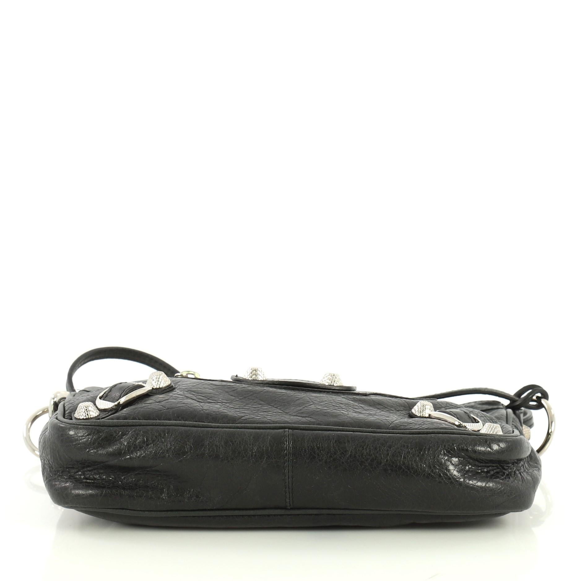 Black Balenciaga Hip Giant Studs Crossbody Bag Leather
