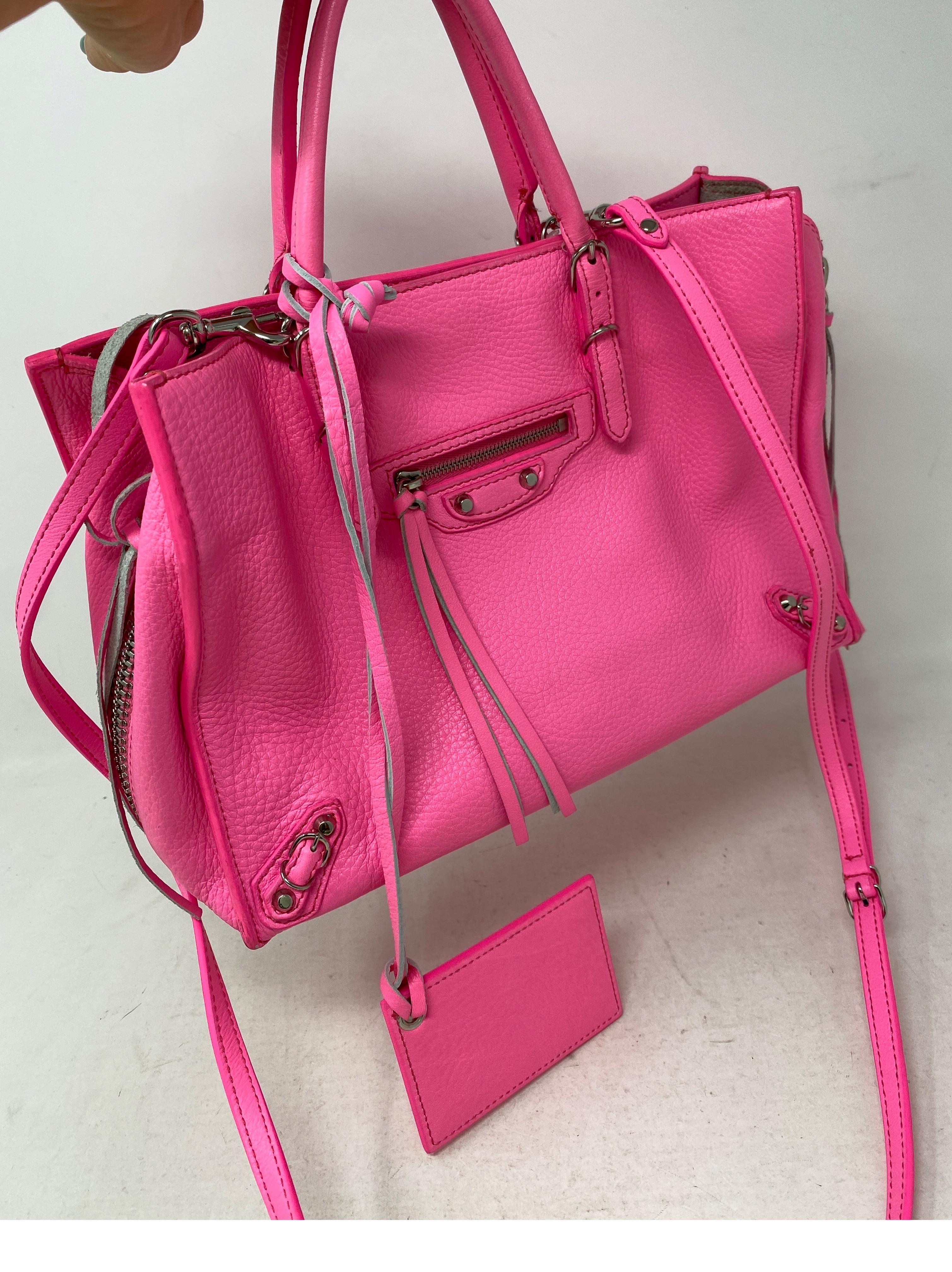 balenciaga neon pink bag