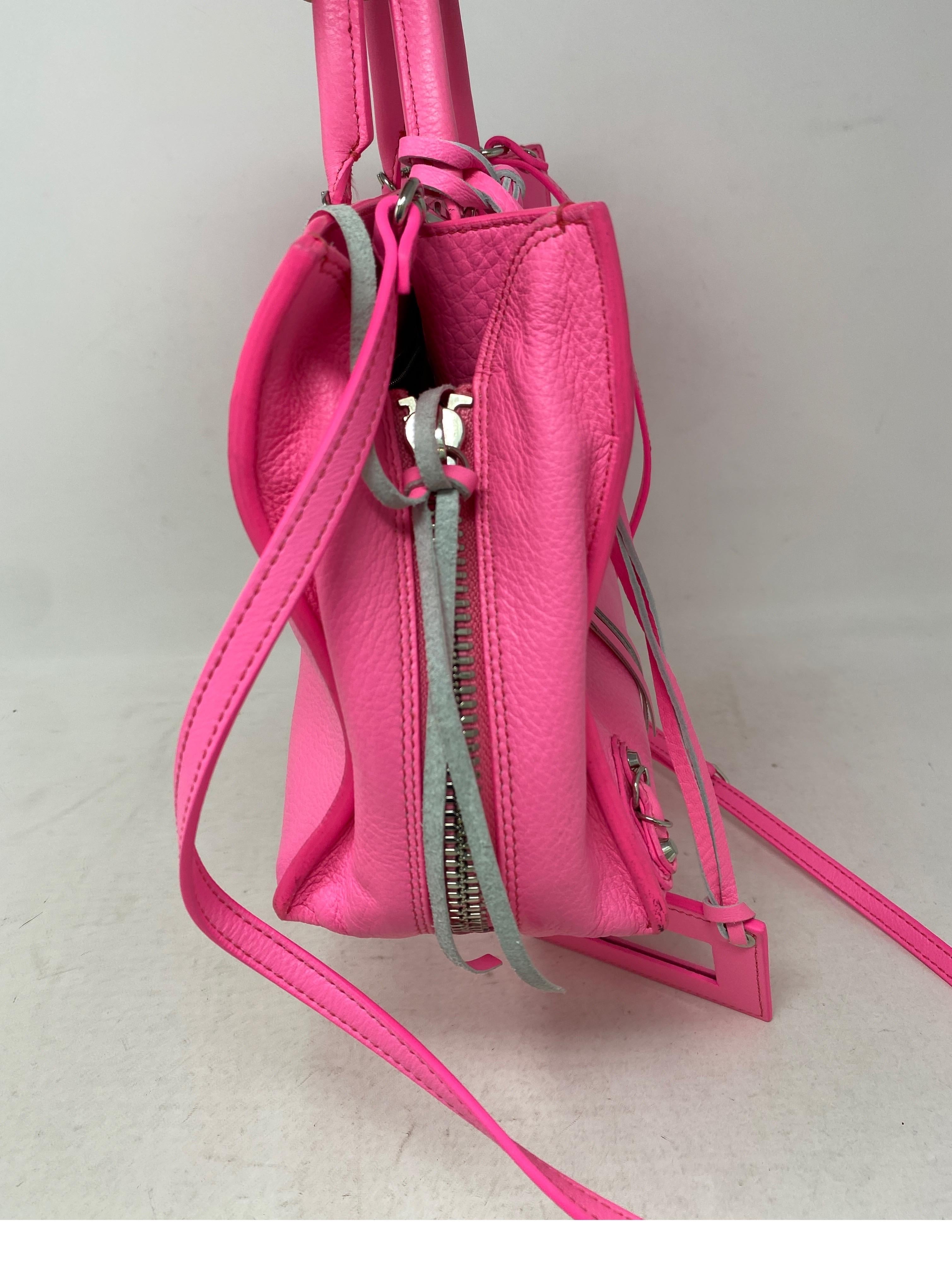 Balenciaga Hot Pink Mini Motorcyle Bag  In Fair Condition In Athens, GA