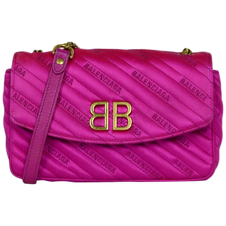 Balenciaga Hot Pink Satin Jacquard BB Chain Wallet Crossbody Bag For Sale  at 1stDibs | balenciaga hot pink purse, hot pink balenciaga bag, balenciaga  pink crossbody