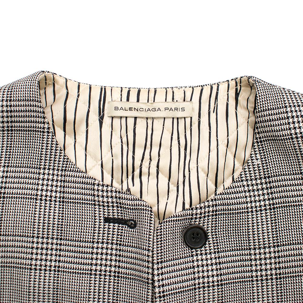 Balenciaga Houndstooth Belted Jacket - Size US 4 In Excellent Condition For Sale In London, GB