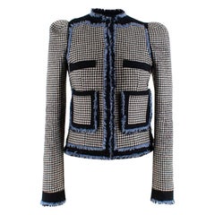 Balenciaga houndstooth tweed trim jacket 36 XS