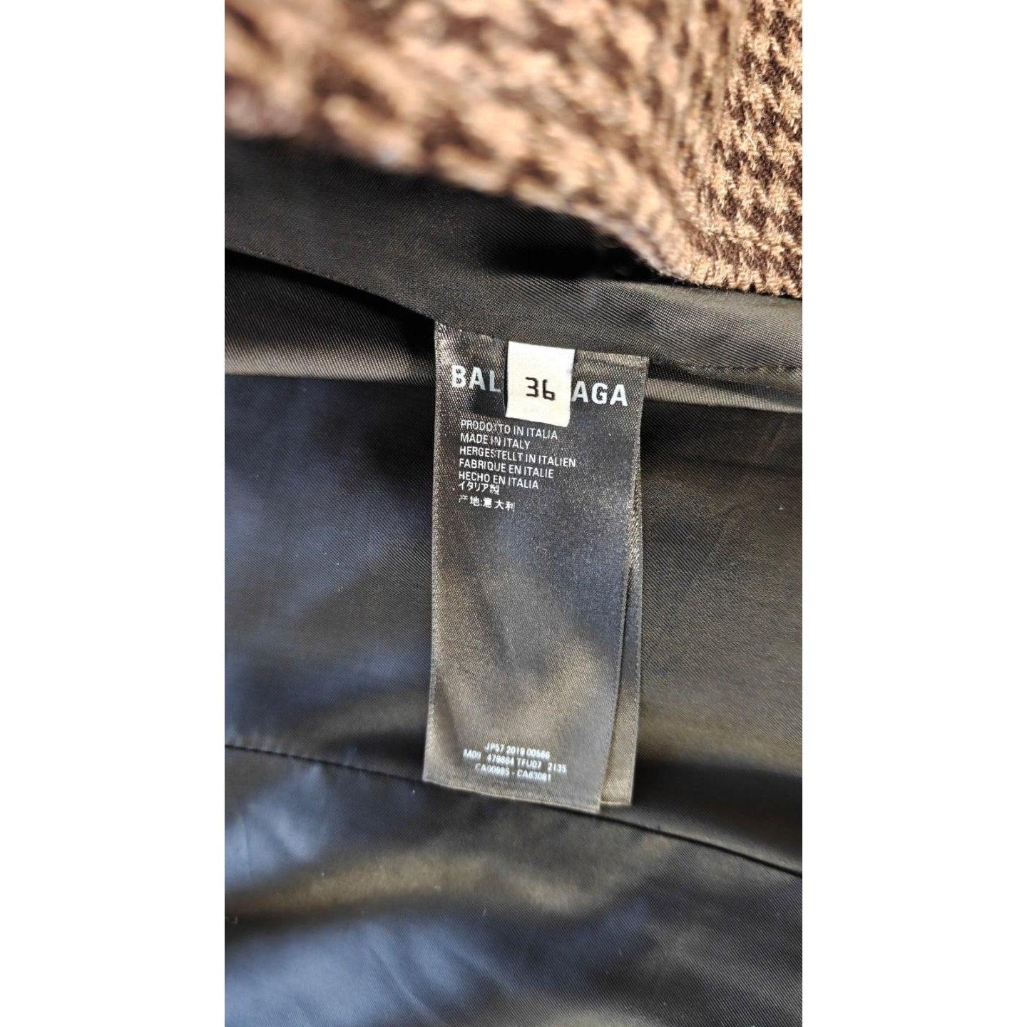 Donna Cappotto in lana pied de poule di Balenciaga - IT36 / XS