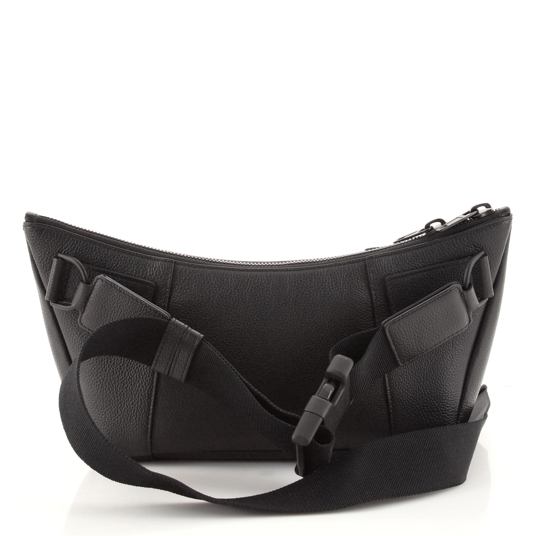 Black Balenciaga Hourglass Belt Bag Leather XL