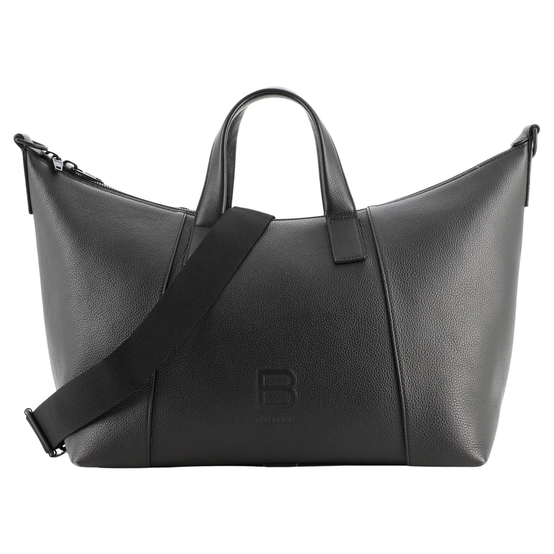 Balenciaga Hourglass Top Handle Bag Crocodile Embossed Leather XS at