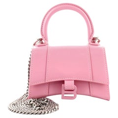 Balenciaga Hourglass Chain Top Handle Bag Leather Mini