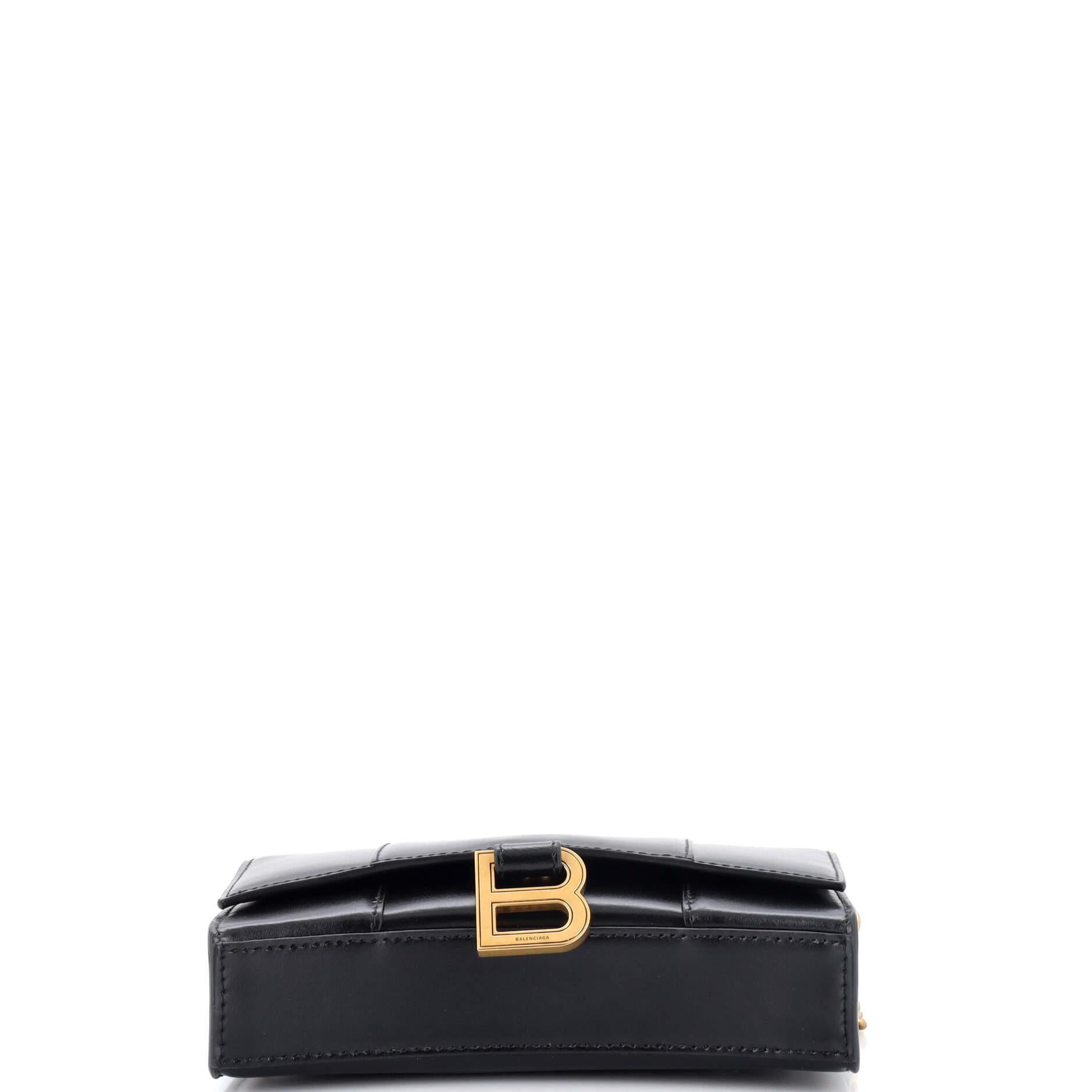 Women's Balenciaga Hourglass Chain Wallet Leather