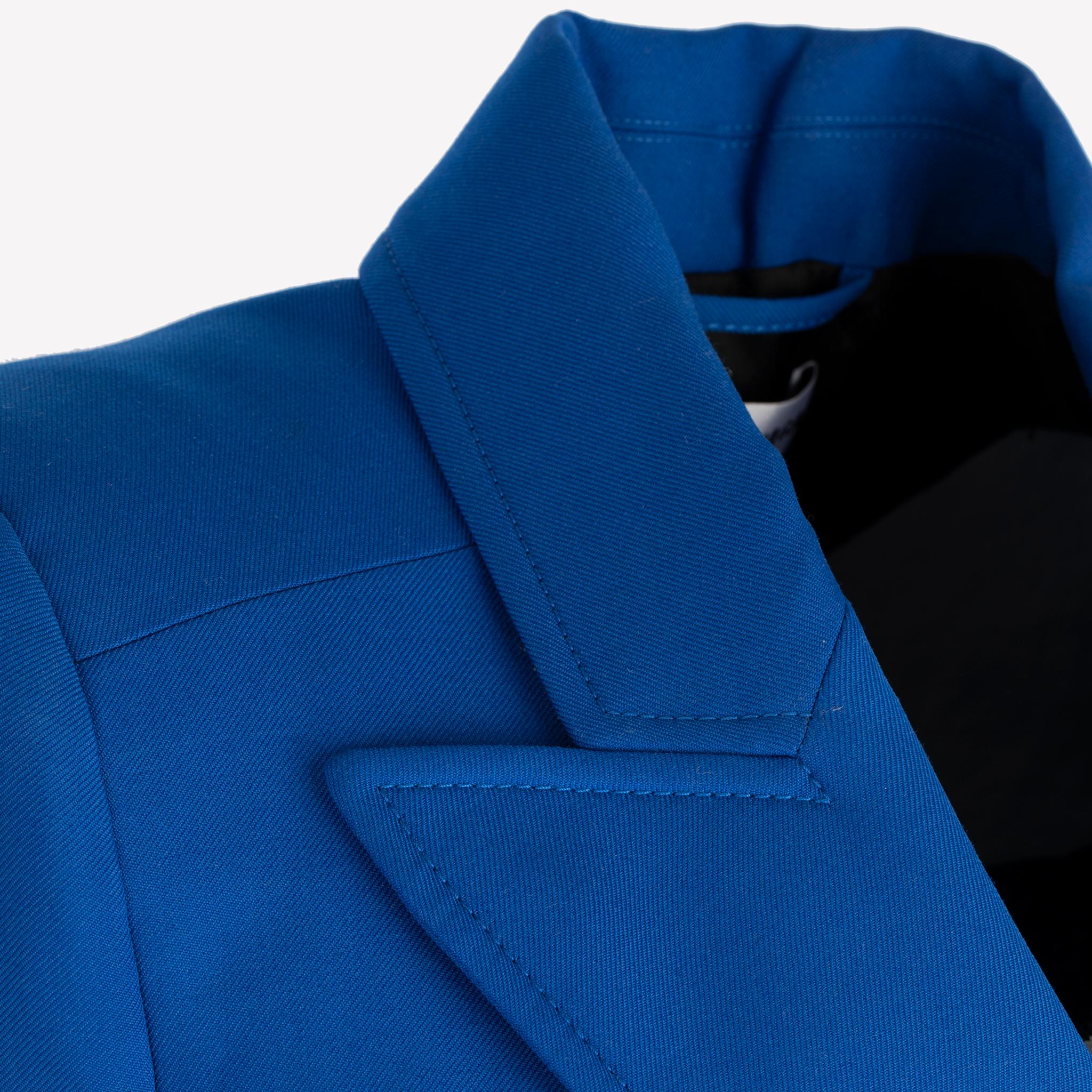 Balenciaga Hourglass Double Breasted Wool Blend Coat Royal Blue 38 FR For Sale 1