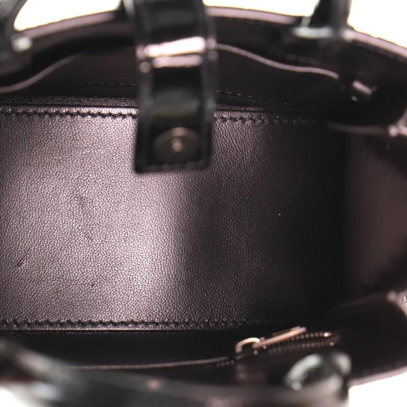 Black Balenciaga Hourglass East West Tote Crocodile Embossed Leather XXS
