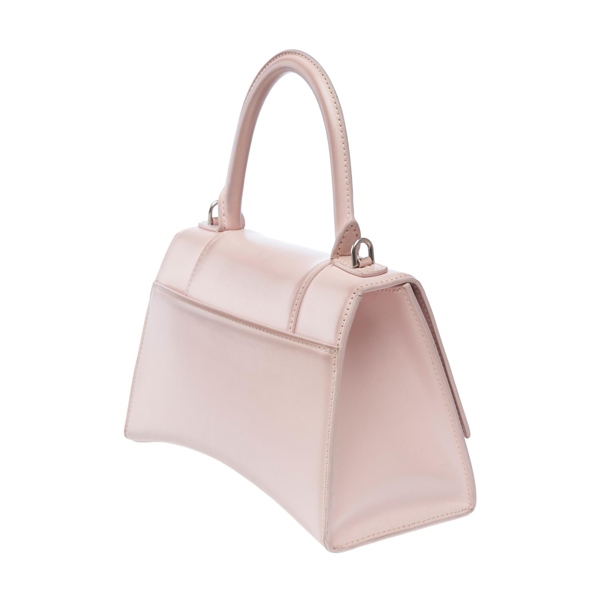 da uomo o donna Balenciaga Clessidra piccola in pelle di vitello rosa, PHW in vendita