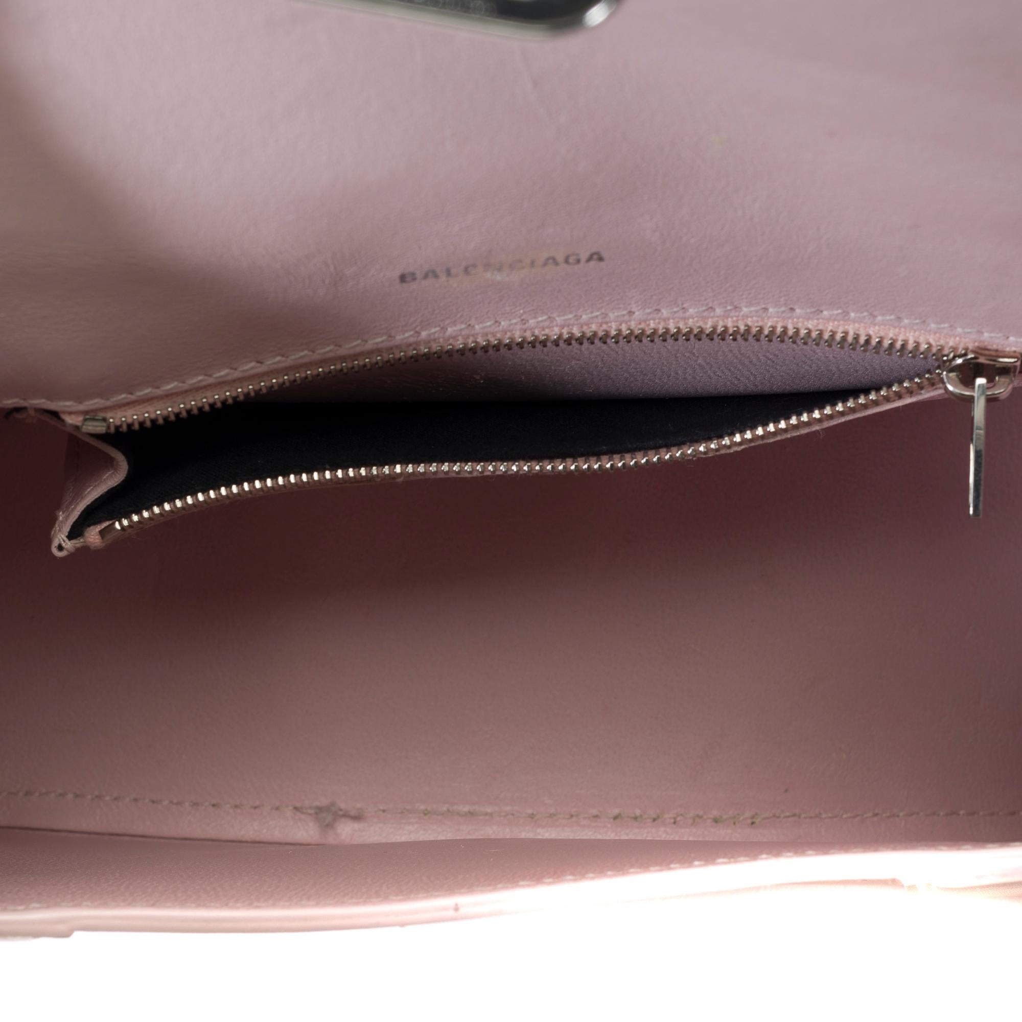 Balenciaga Clessidra piccola in pelle di vitello rosa, PHW in vendita 3