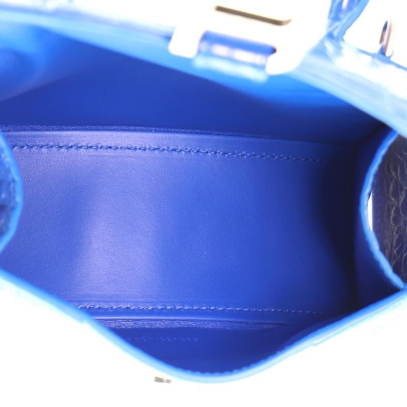 Women's or Men's Balenciaga Hourglass Top Handle Bag Crocodile Embossed Leather XS