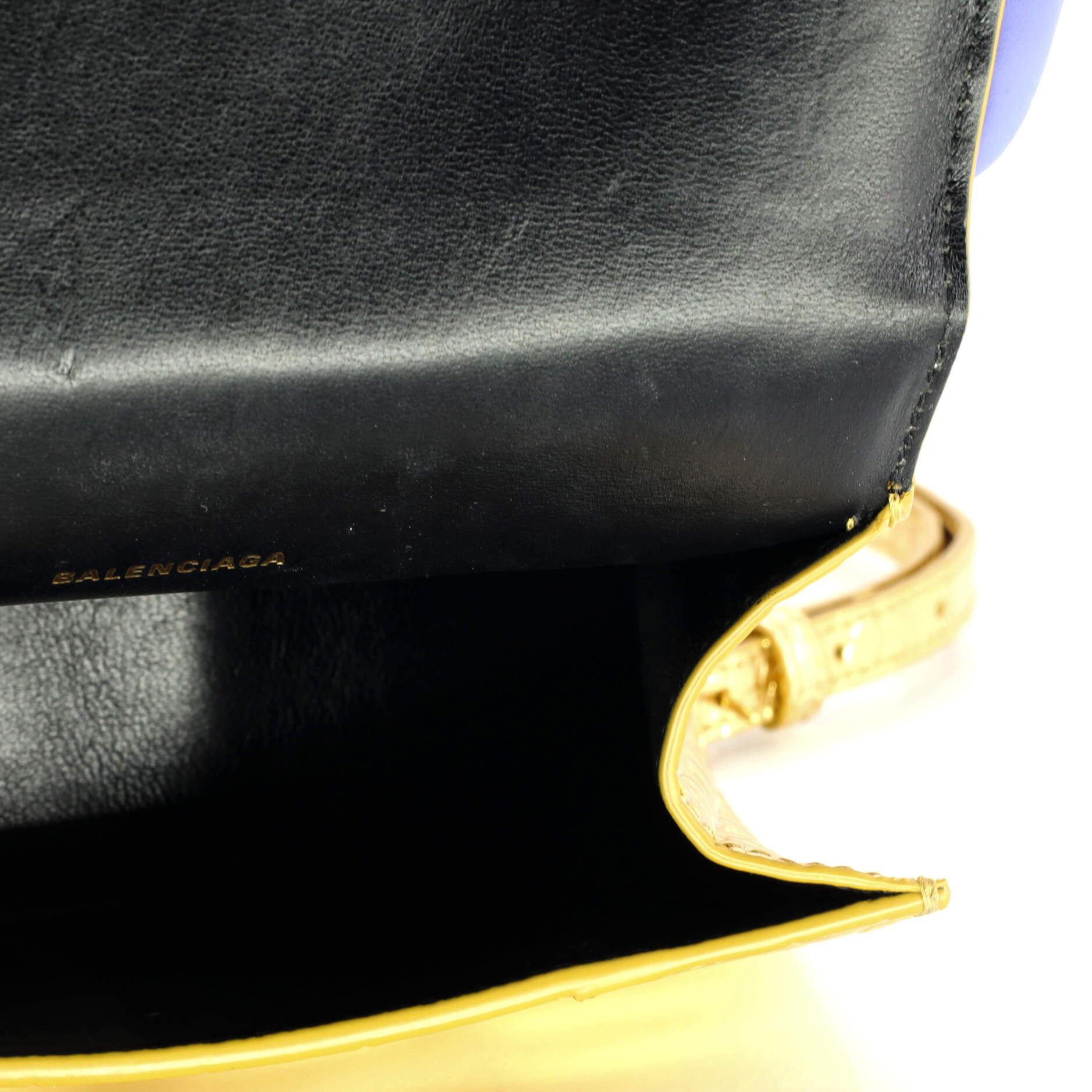 Balenciaga Hourglass Top Handle Bag Crocodile Embossed Leather XS 5