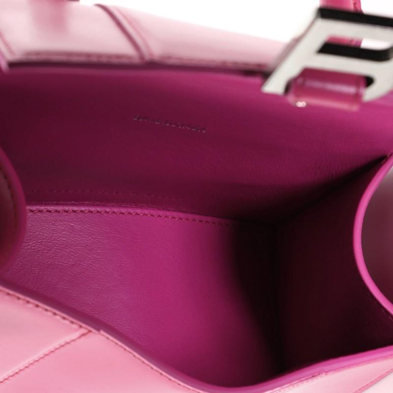 Pink Balenciaga Hourglass Top Handle Bag Leather Small