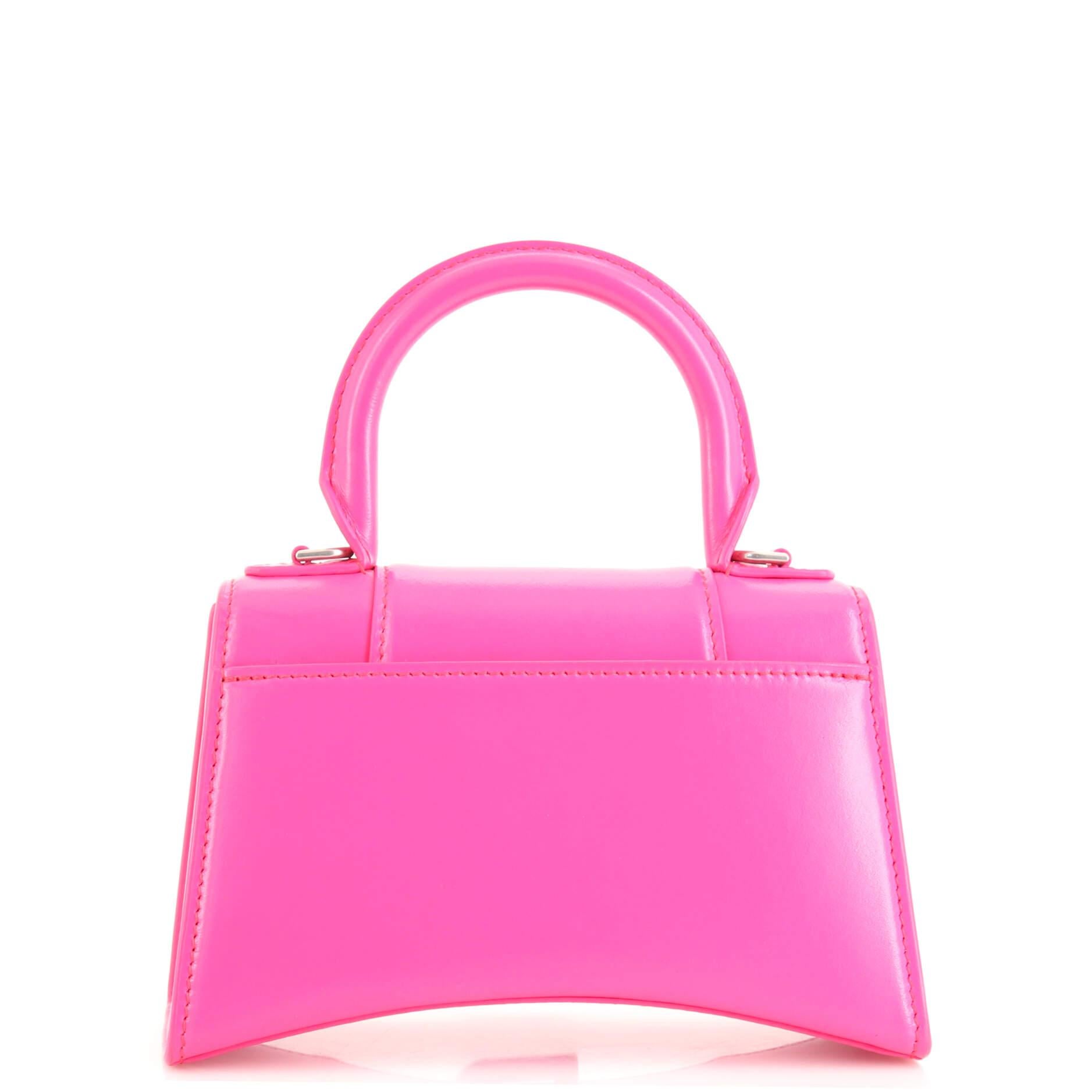 Balenciaga Hourglass Top Handle Bag Leather XS In Good Condition In NY, NY