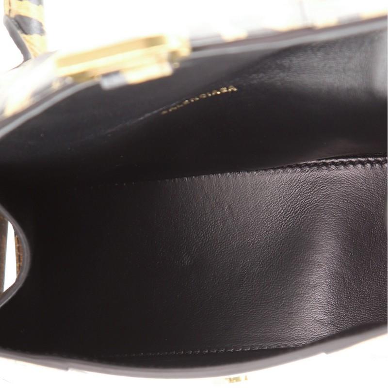 Black Balenciaga Hourglass Top Handle Bag Printed Leather XS