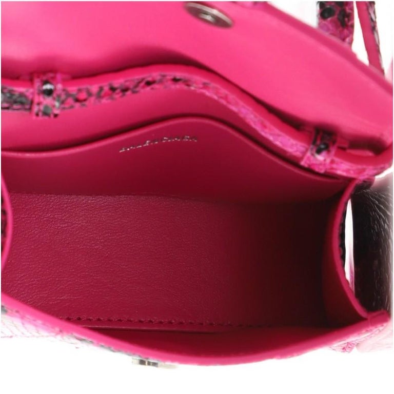 Balenciaga Hourglass Top Handle Bag Python Embossed Leather Mini