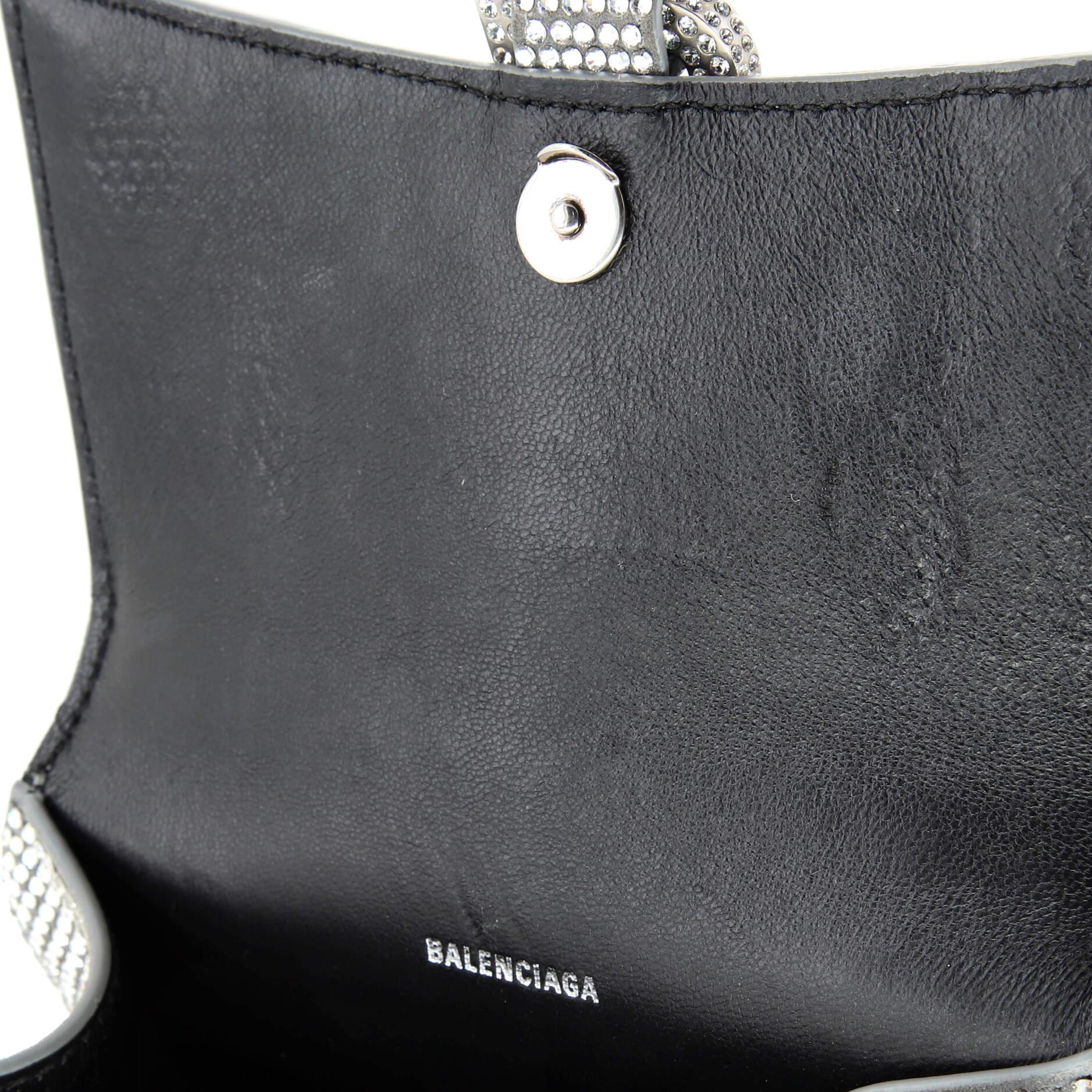 Balenciaga Hourglass Top Handle Bag Suede with Crystals XS 4