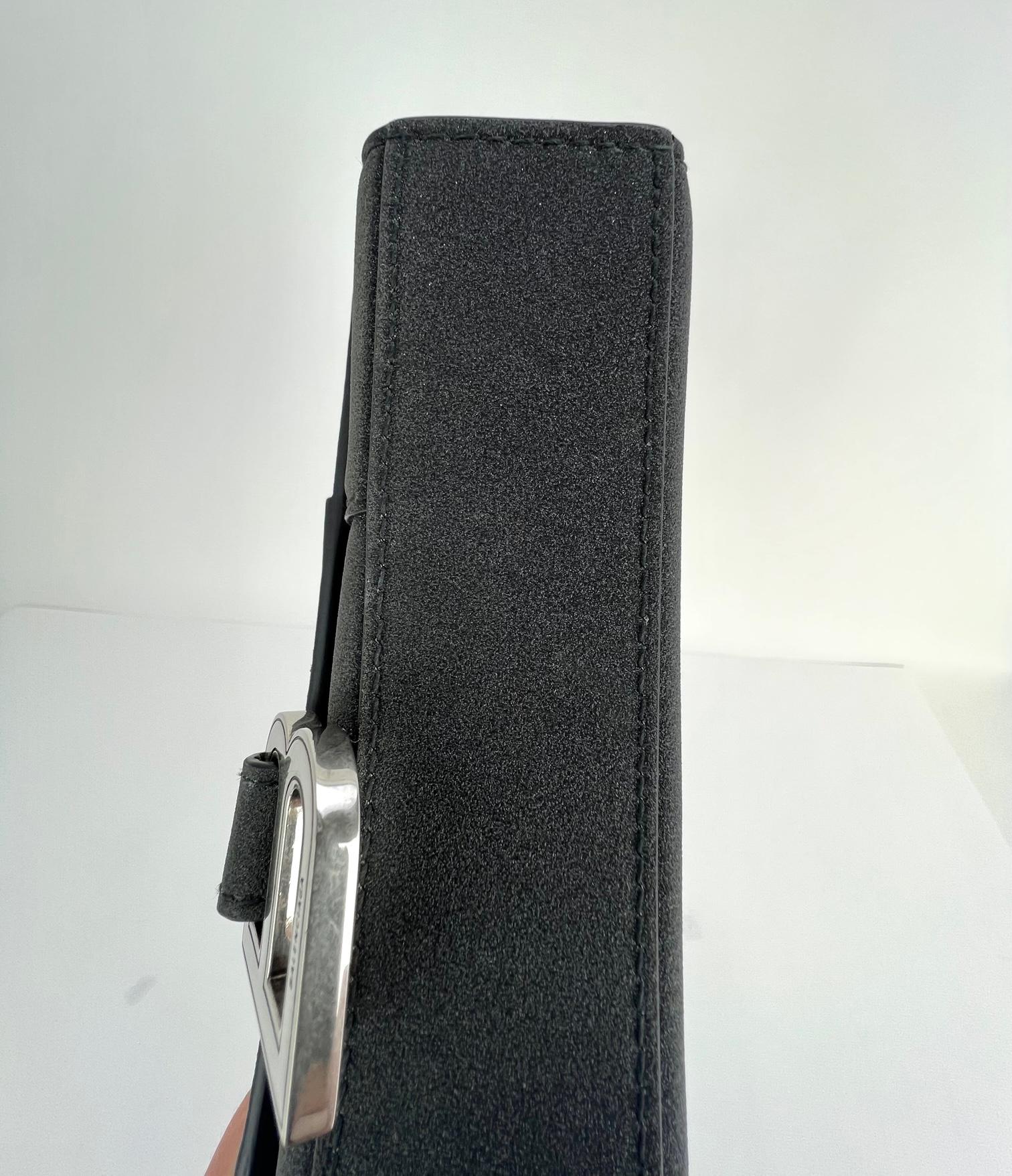 BALENCIAGA Hourglass Wallet On Chain Black Glitter Clutch Shoulder Bag For Sale 6