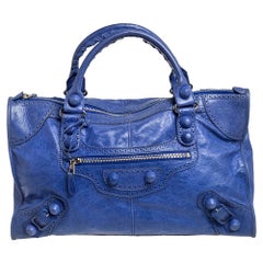 Balenciaga Indigo Leder Giant Brogue Work Tote