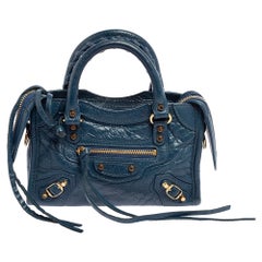 Balenciaga Indigo Leather Mini Classic City Bag