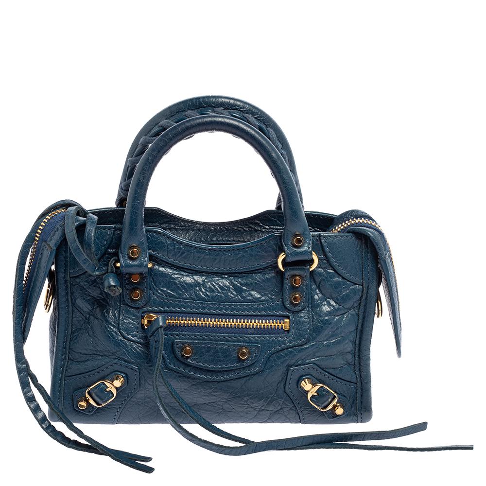 Balenciaga Indigo Leather Mini Classic City Bag