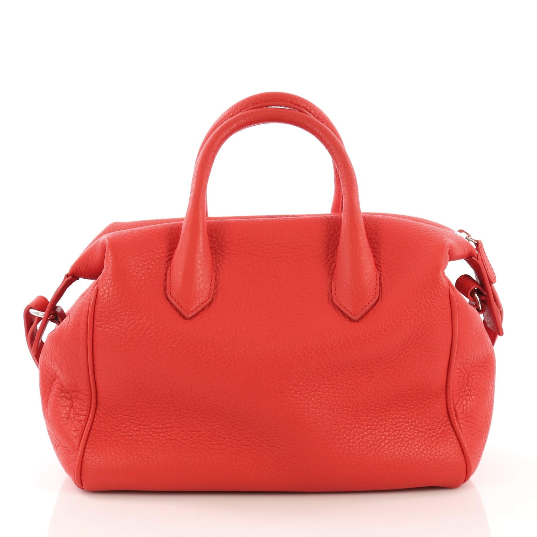 Red Balenciaga Infanta Boston Bag Leather Small