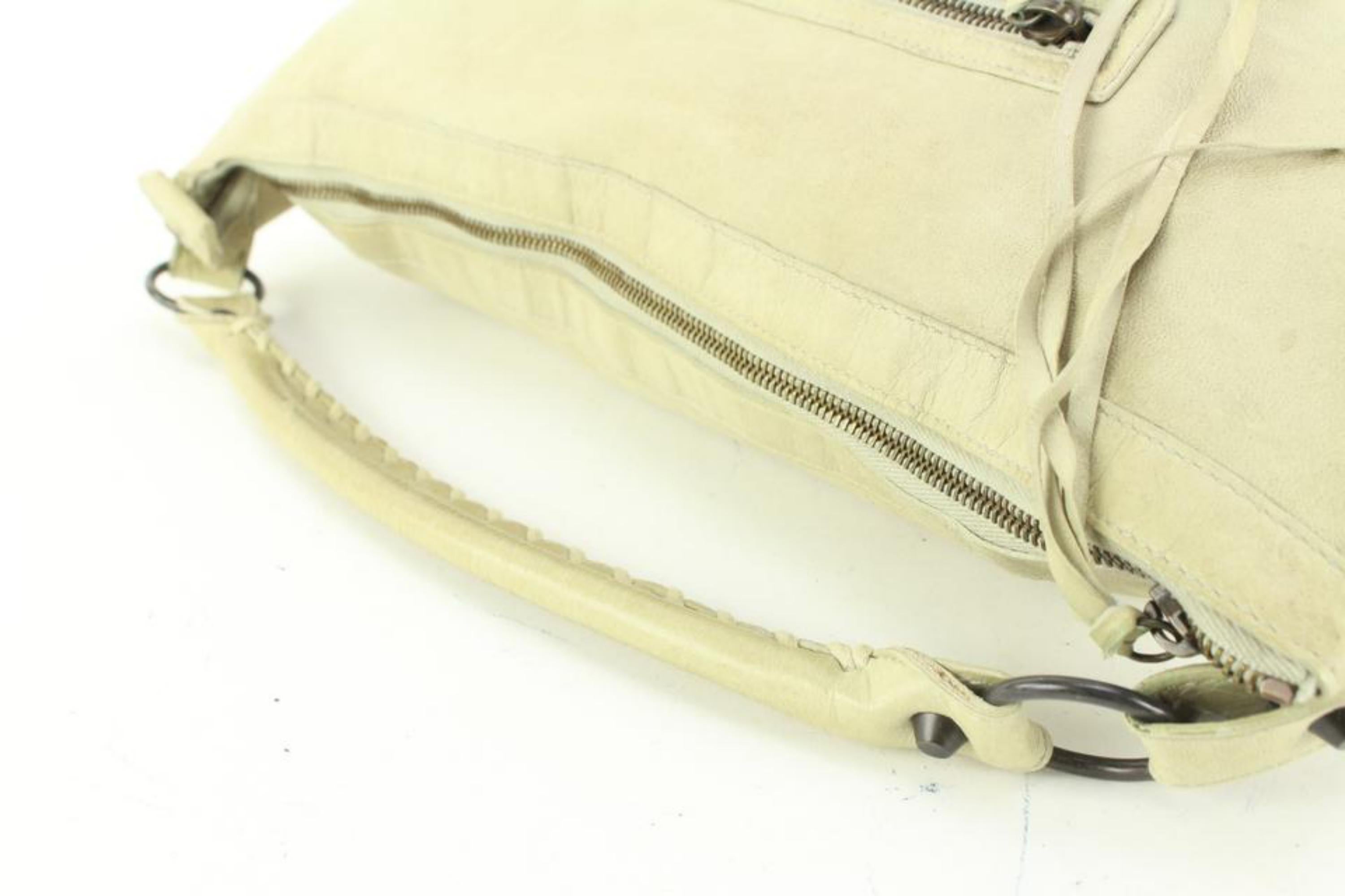 Women's Balenciaga Ivory Beige Leather The Day One Hobo Bag 97ba52s