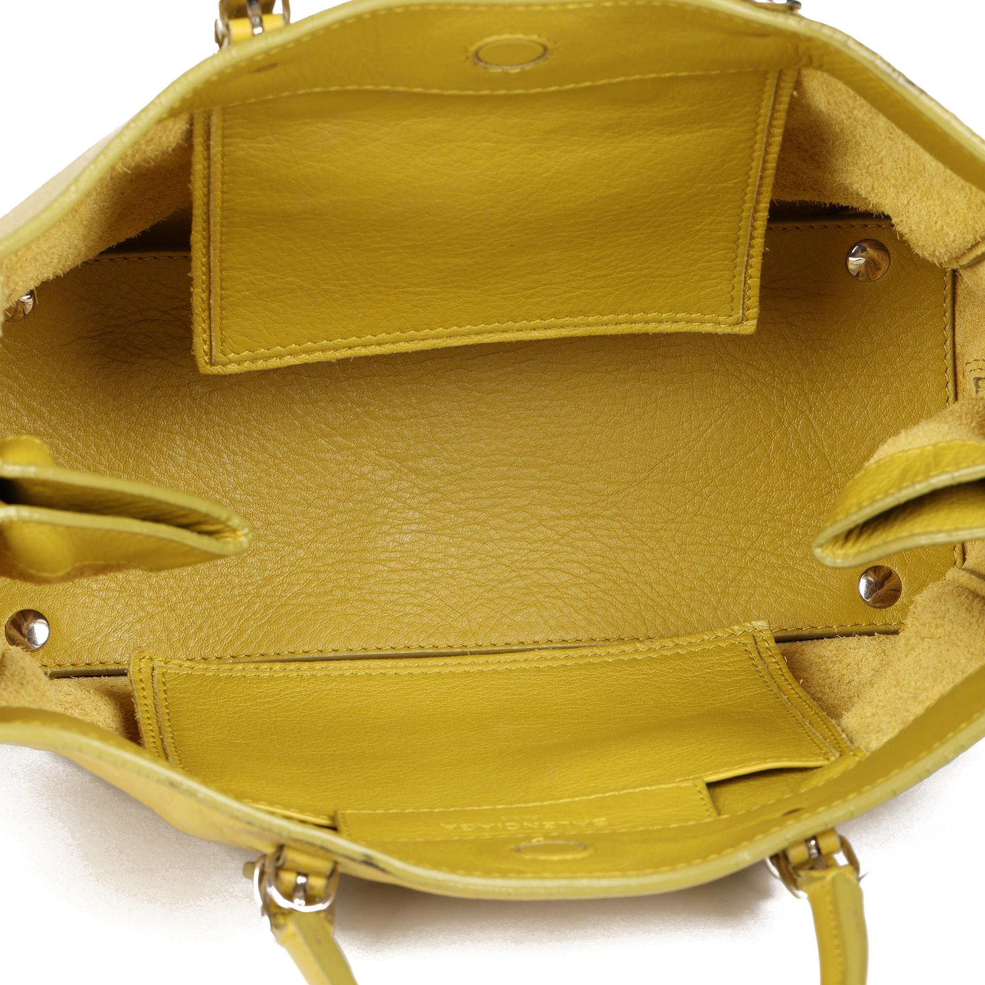 BALENCIAGA Jaune Citronnade Goatskin Leather Papier Mini 3