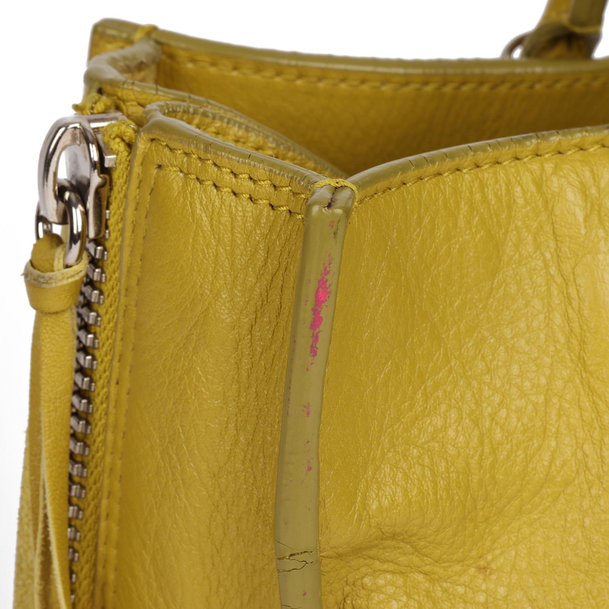 Women's BALENCIAGA Jaune Citronnade Goatskin Leather Papier Mini