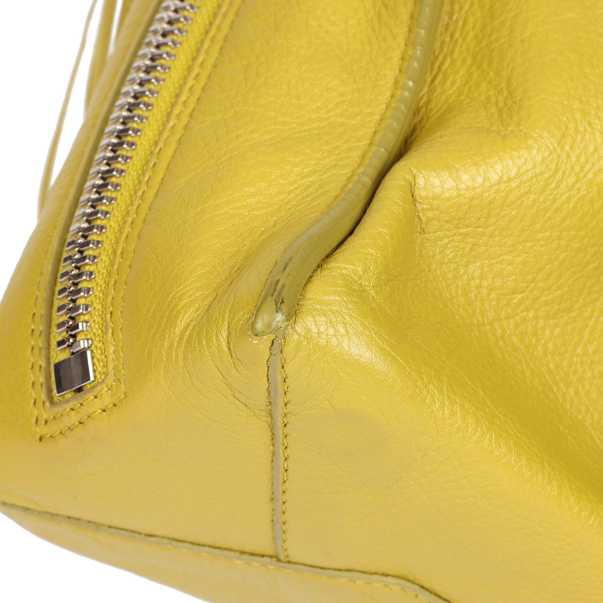 BALENCIAGA Jaune Citronnade Goatskin Leather Papier Mini 1