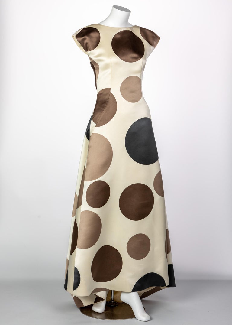 Balenciaga Josephus Thimister Runway Silk Polka Dot Evening Dress, 1997