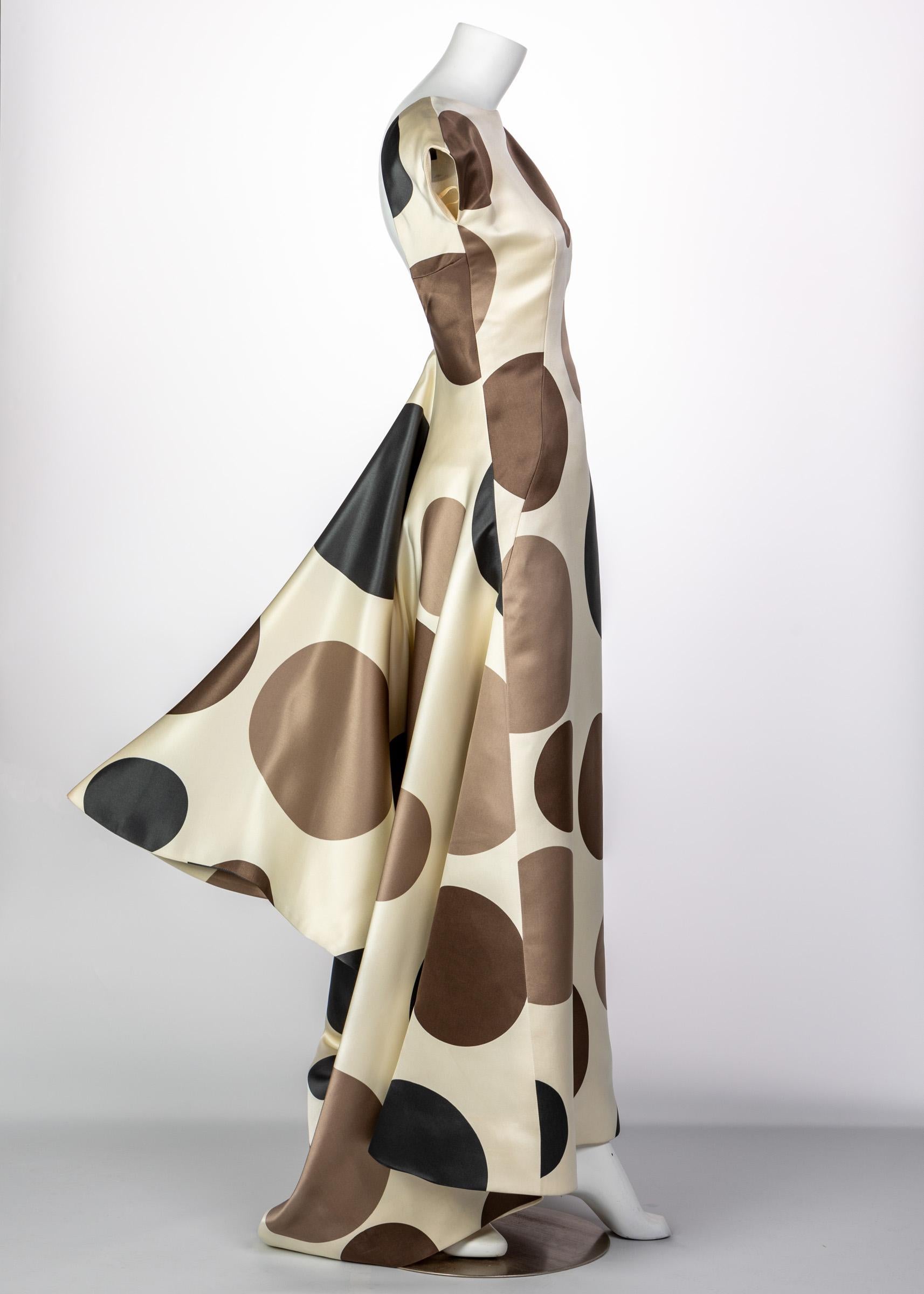 Women's Balenciaga Josephus Thimister Runway Silk Polka Dot Evening Dress, 1997
