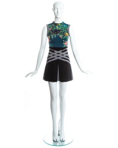 Balenciaga jungle print top and mini skirt ensemble, ss 2003