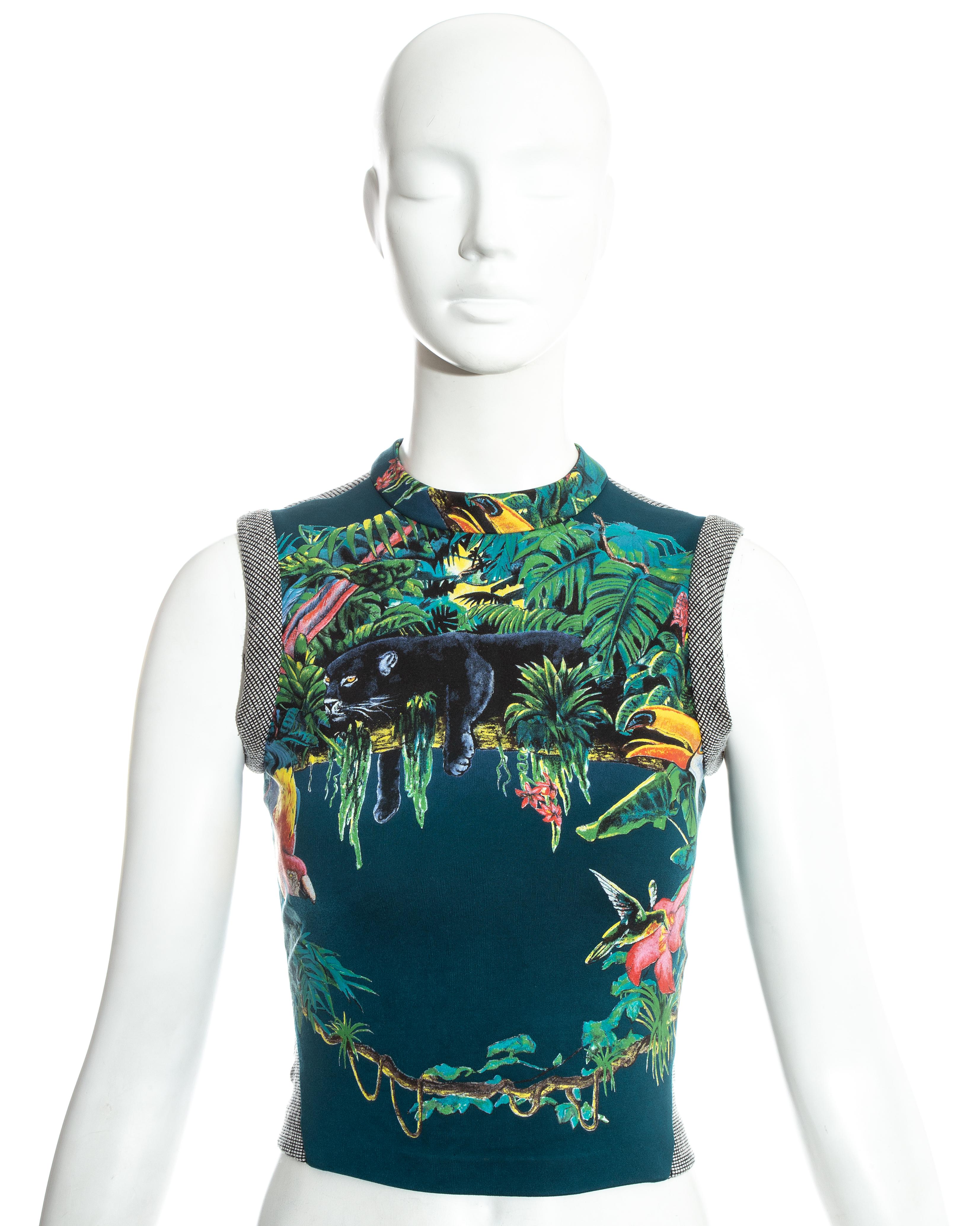 Women's Balenciaga jungle print top and mini skirt ensemble, ss 2003