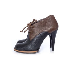 Balenciaga, Kaki/black leather lace-up ankle shoots