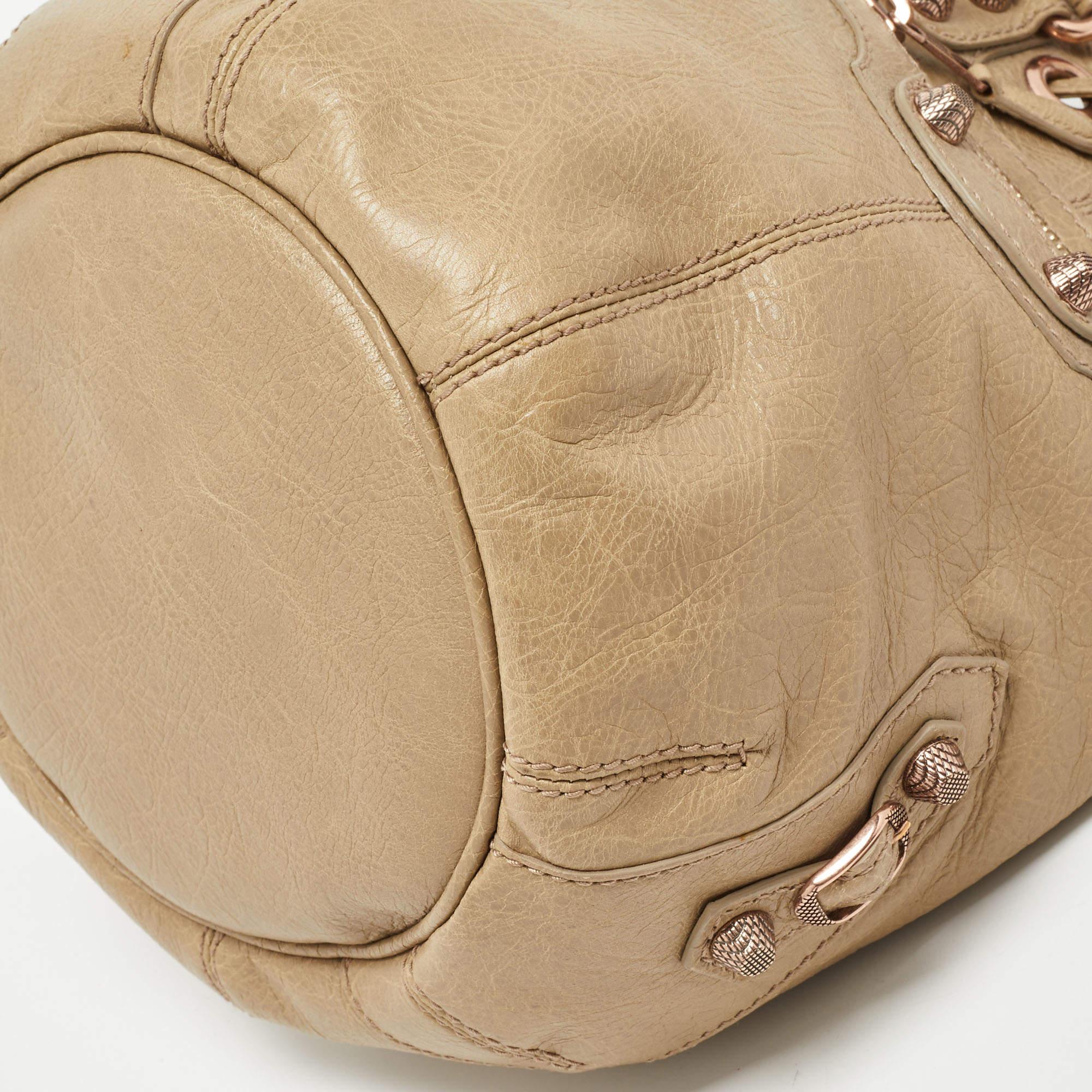 Balenciaga Khaki Beige Leather Mini RGH PomPon Bag 9