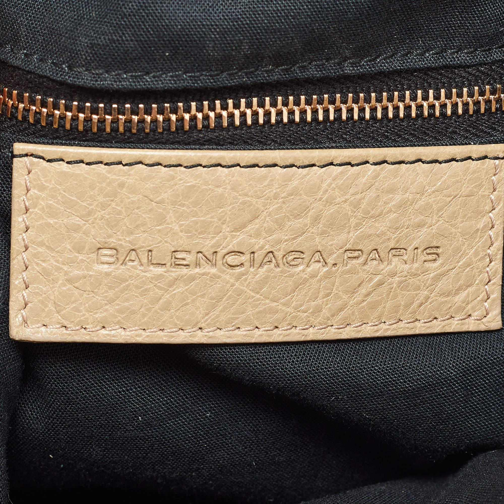 Balenciaga Khaki Beige Leather Mini RGH PomPon Bag 5