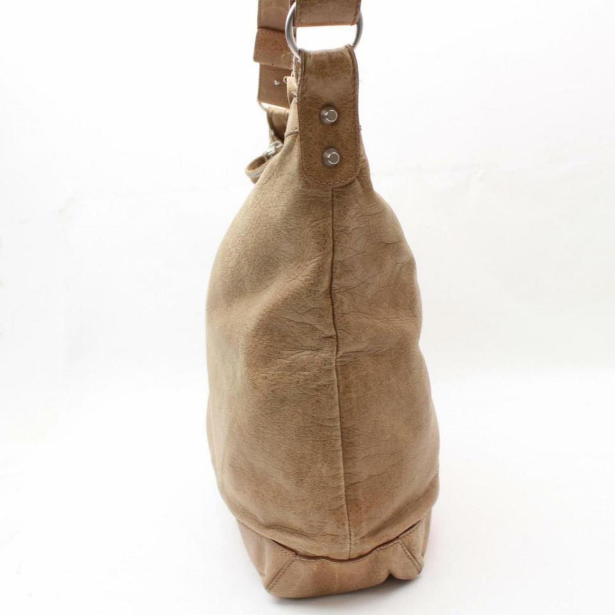 Balenciaga Khaki Day Light Hobo Messenger 869838 Brown Leather Shoulder Bag For Sale 2
