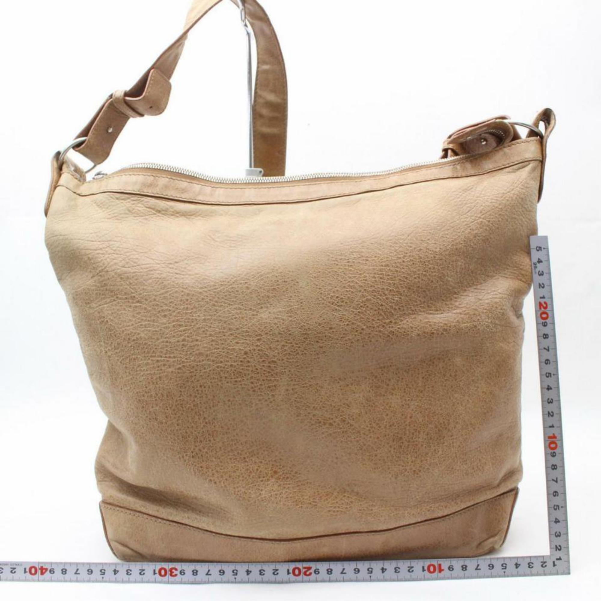 Balenciaga Khaki Day Light Hobo Messenger 869838 Brown Leather Shoulder Bag For Sale 3