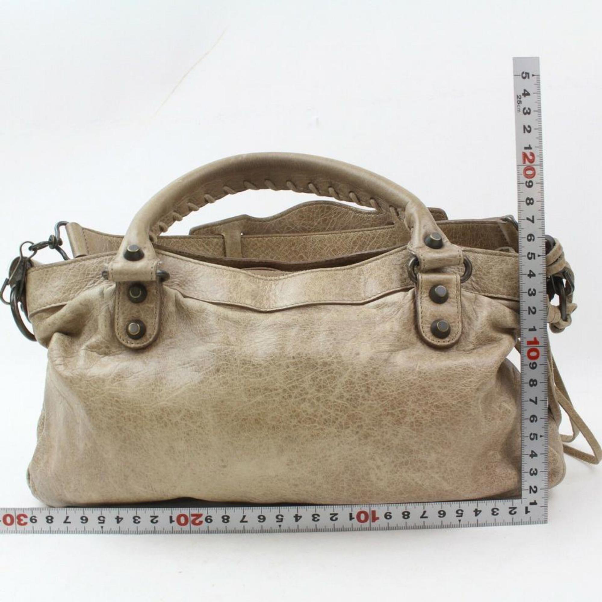 Balenciaga Khaki First 2way City 869960 Brown Leather Shoulder Bag For Sale 1