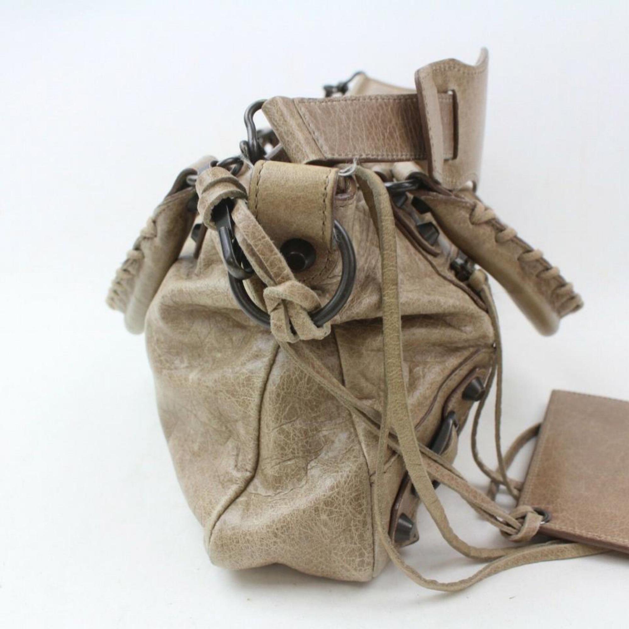 Balenciaga Khaki First 2way City 869960 Brown Leather Shoulder Bag For Sale 3