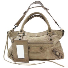 Used Balenciaga Khaki First 2way City 869960 Brown Leather Shoulder Bag