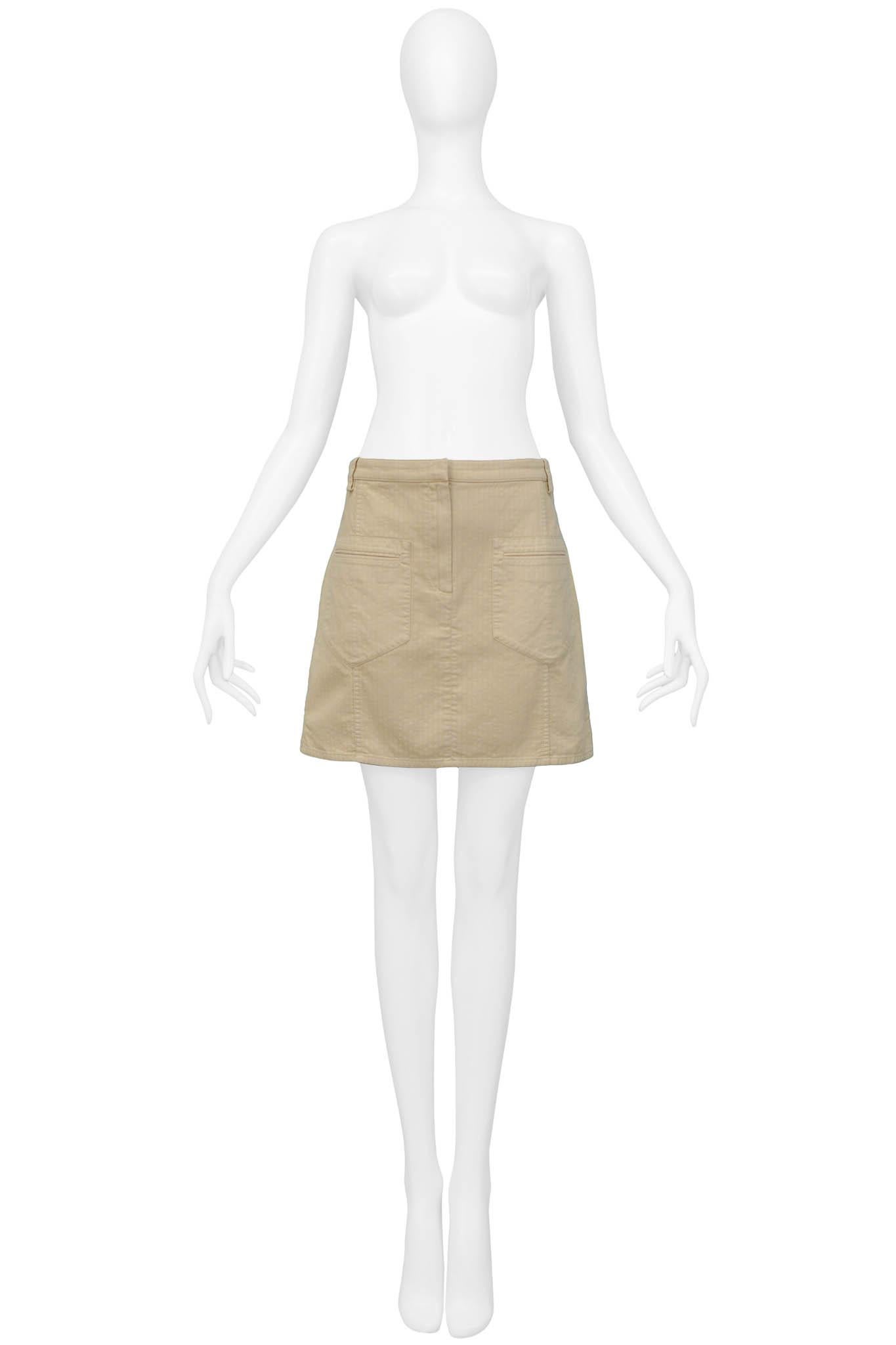 Resurrection Vintage is excited to a vintage Balenciaga khaki skirt featuring front patch pockets, back pockets, puckered fabric, and belt loops. 

Balenciaga Paris
Size 40 
100% Cotton
Excellent Vintage Condition
Authenticity Guaranteed