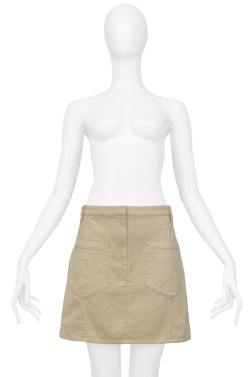 Beige Balenciaga Khaki Pocket Mini Skirt For Sale