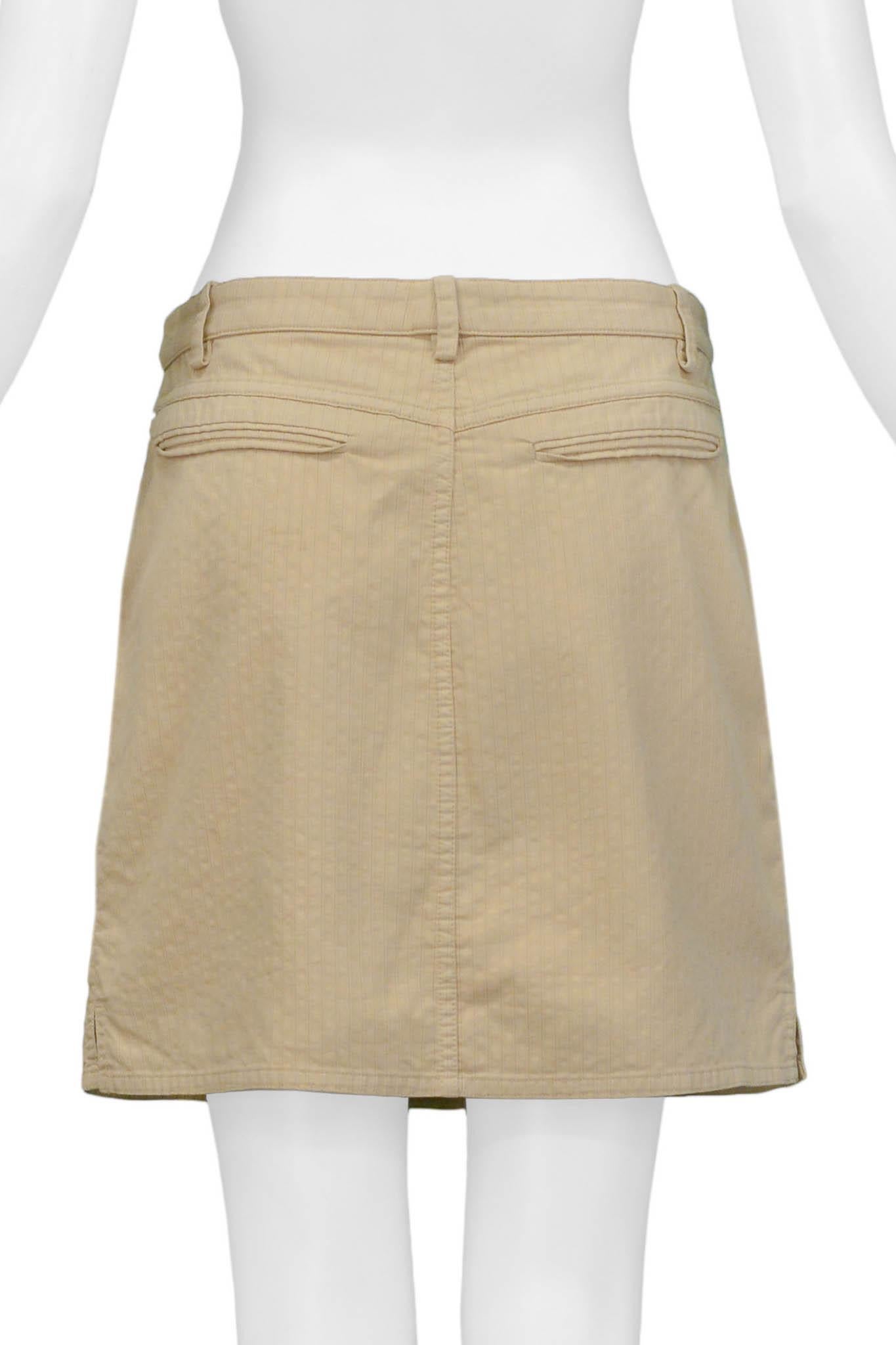 Balenciaga Khaki Pocket Mini Skirt In Excellent Condition For Sale In Los Angeles, CA