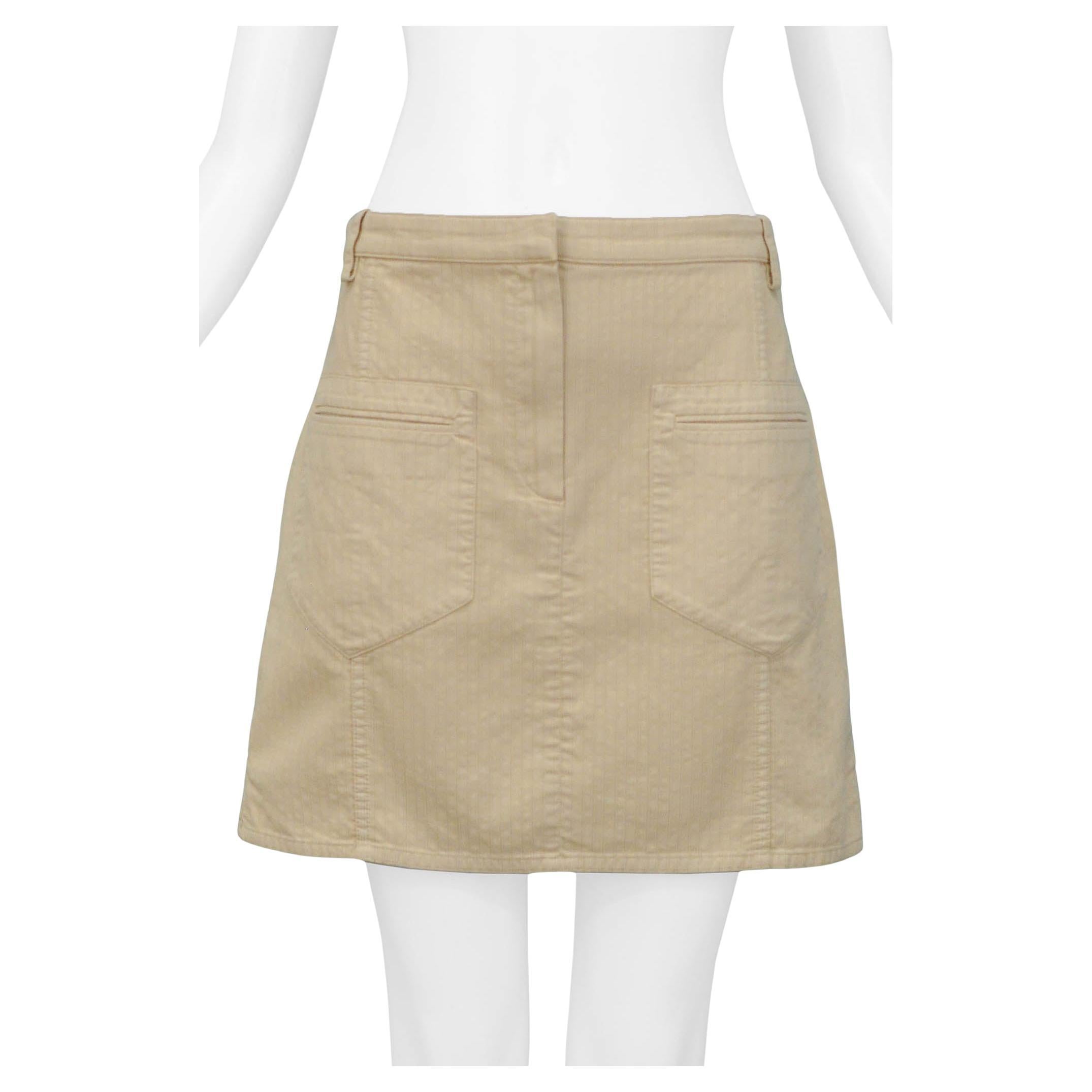 Balenciaga Khaki Pocket Mini Skirt For Sale