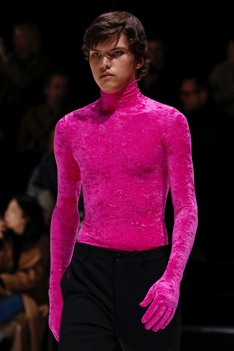 Balenciaga Kim Kardashian SNL Look Velvet Turtleneck Glove Top in